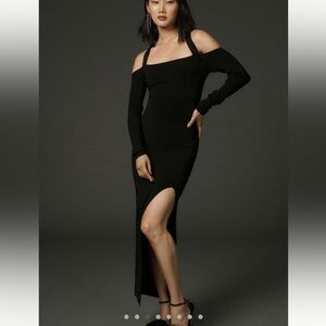 By Anthropologie Long-Sleeve Square-Neck Slim Knit dress